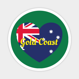 Gold Coast QLD Australia Australian Flag Heart Magnet